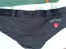 Victoria Secret PINK 5 Pack Panty Lot Women's L XL XXL NEW Bikini Hipster Cotton