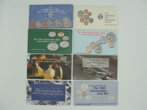 1991-1998 U.S. Mint P&D Uncirculated Coin Set - Picture 1 of 9