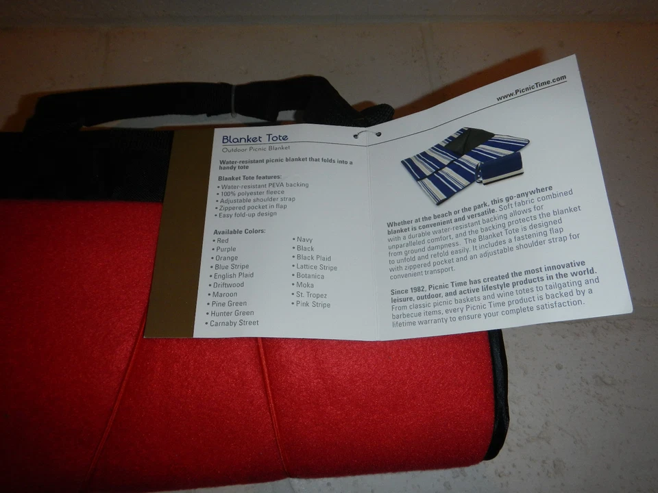 NWT Plains Capital Bank Company Logo Outdoor Picnic Time Throw Blanket Tote Foto 3 de 4