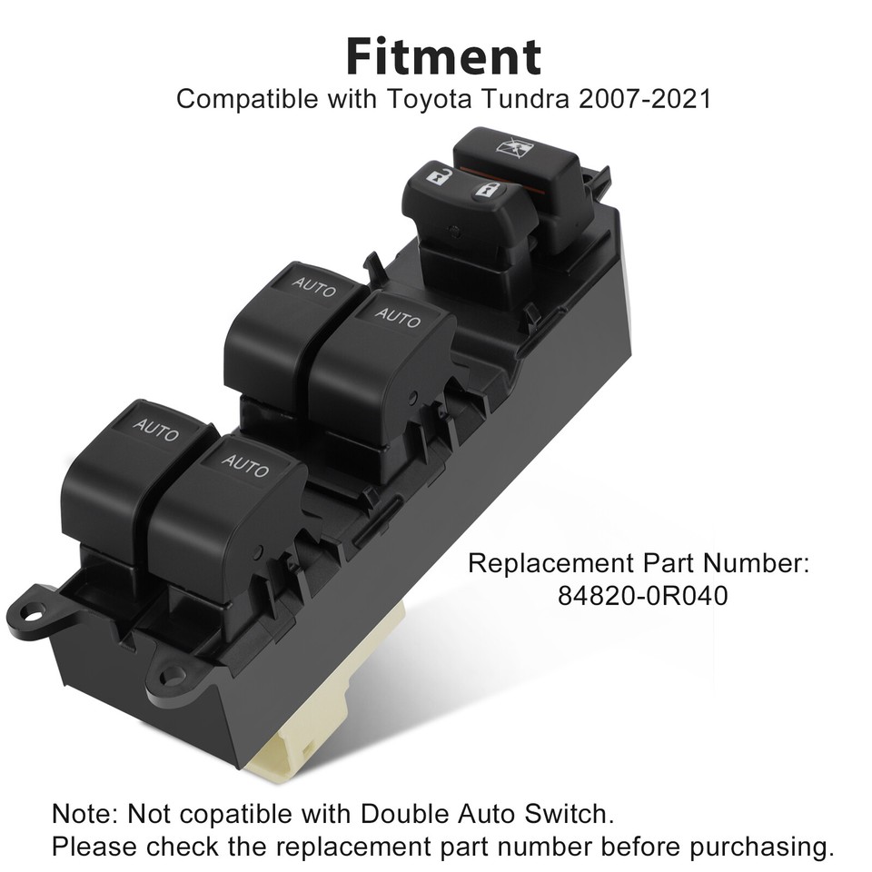 2007-2021 Toyota Tundra Driver Side LED Power Window Switch Auto Down ...