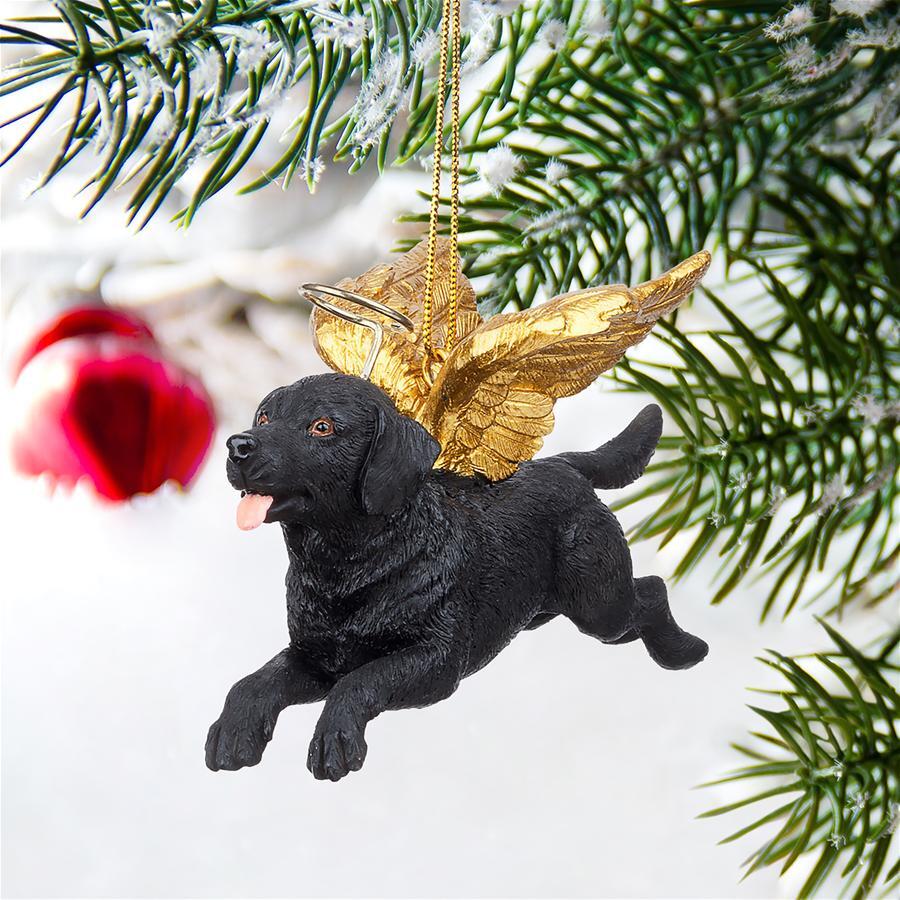 Design Toscano Honor the Pooch: Black Lab Holiday Dog Angel