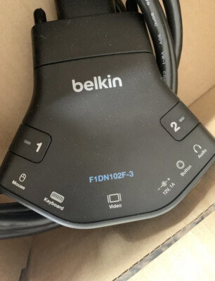 Belkin F1DN102F-3 Secure 2-port Flip DVI-D KVM w/audio, PARTS Only!