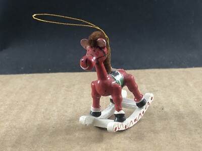 Vintage Rocking Horse Christmas Ornament Red, COMB SHIP $1 PER MULT