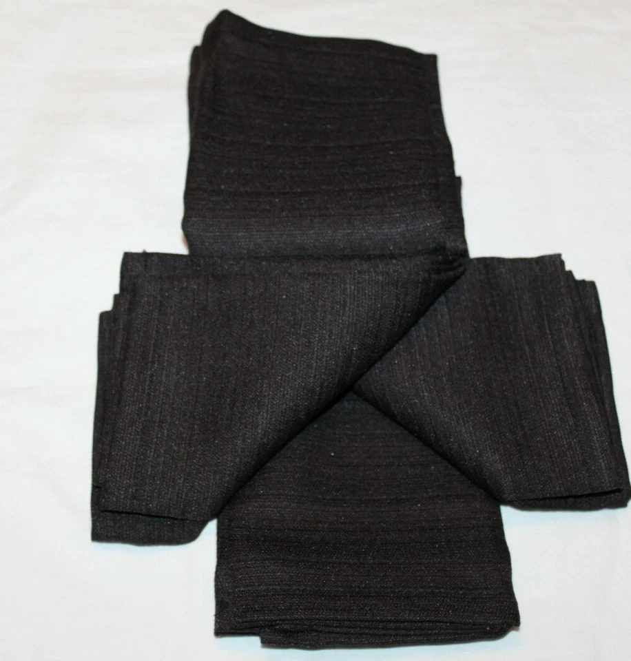 Essential Home 4 件装黑色餐巾套装 17x17 — 第 2/2 张图片