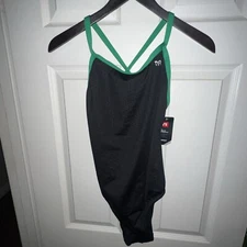 TYR Women’s Hexa Diamondfit SwimsuitBlack/Green 300+Hours of Performance Sz 38