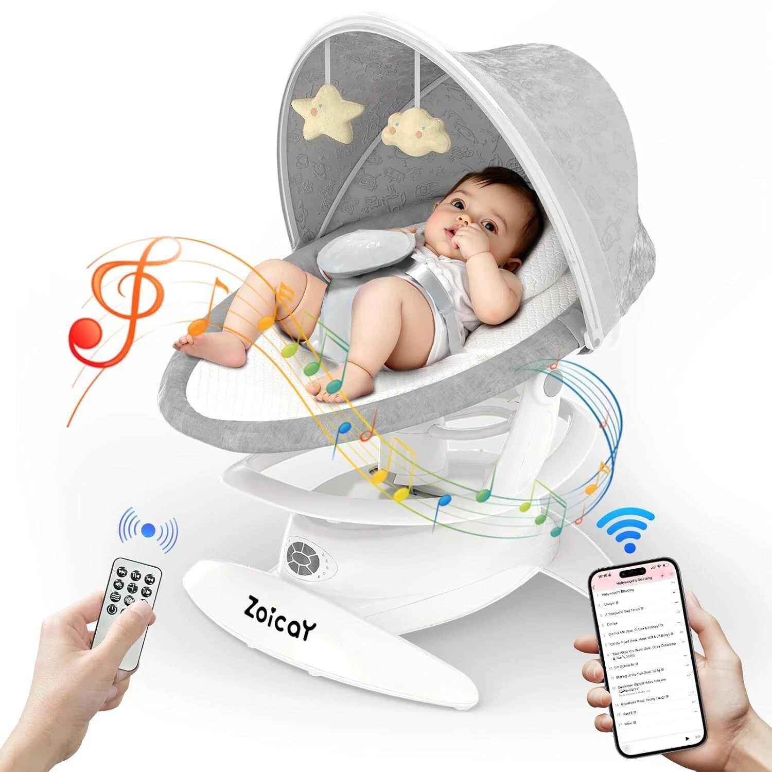3in1 Baby Swing for Infants to Toddler Remote Bluetooth Remote 5 Speeds Lullaby
Opens in a new windo