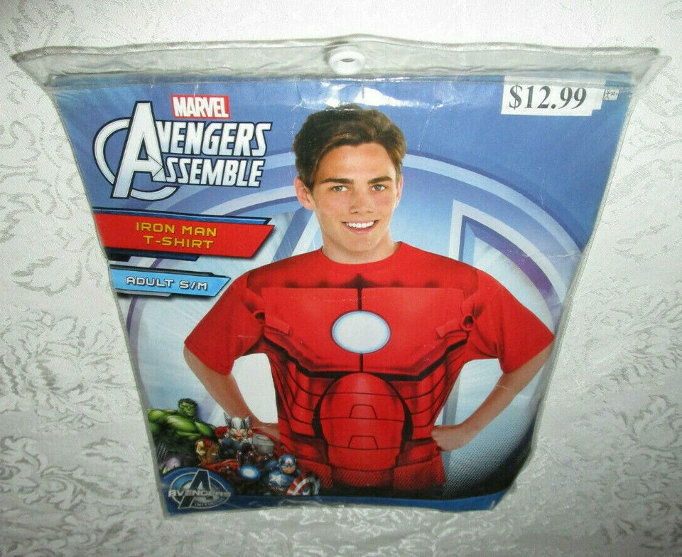 Adult 14+ S/M Iron Man T-Shirt Marvel Avengers Assemble Costume Novelty Use - Image 3 of 4