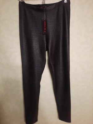 NWT MATERIAL GIRL Caviar Black Textured Faux Leather Leggins M