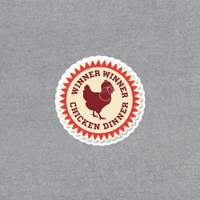 Winner Winner Chicken Dinner Funny Gamer Sticker for PUBG Fans #5277