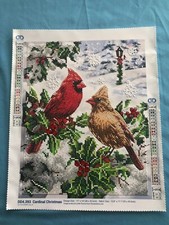 New 13  x 10  Completed Finished Cardinal Christmas Winter Bird Diamond Painting