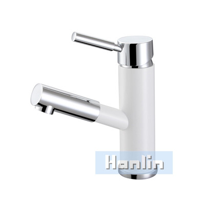 White Chrome Basin Pull Out Overhead Shower Spray Wash For Hair