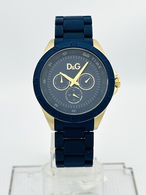 Dolce & Gabbana D&G DW0779 CHAMONIX Gold Blue Dial Blue Stainless