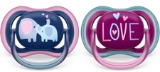 Philips Avent Ultra Air Pacifiers with Sterilizing Carrying Case 18m Elephants