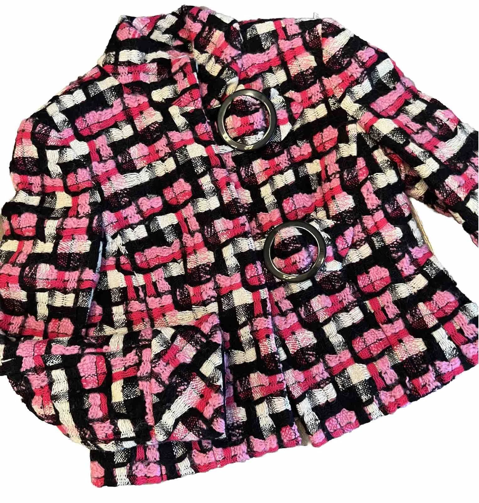 CHANEL CARLISLE Giacca Vintage Multi Vibrante Chunky Tweed Taglia 2