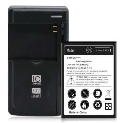 High Capacity 3000mAh Upgraded Battery USB/AC Charger for ZTE ZFive 2 LTE Z836BL