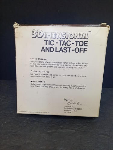 ❤️ Vintage Crisloid 3D Marble Tic Tac Toe Board Game No. 549 New OPEN Box - Picture 10 of 10