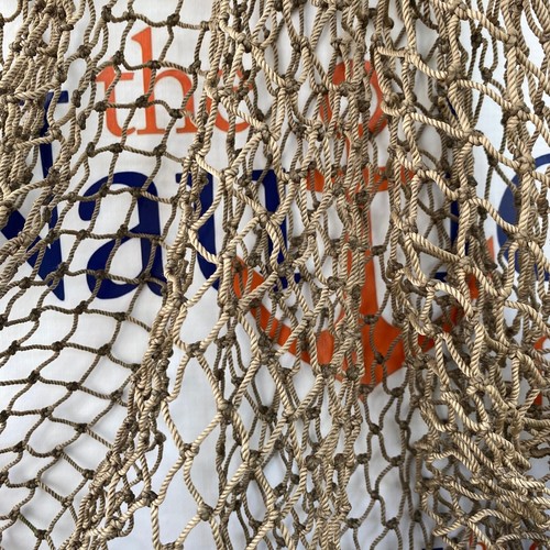 Authentic Fish Netting, 15 ft x 15 ft HEAVY Knotted, Vintage Used Fishing Net - Picture 5 of 8