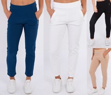 Ladies Womens Summer Trousers Multi ZIP POCKETS Pants Leggings fleece Joggers