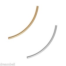 Bright Round Curved Tube Bead Spacer 35mm x 2mm