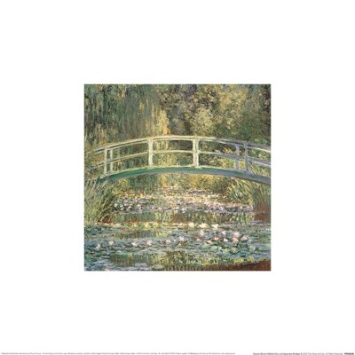 Claude Monet - Seerosen und japanische Brücke - 30 x 30 cm Kunstdruck