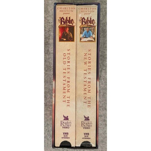 Charlton Heston Presents the Bible VHS Old Testament & New Testament Stories - Picture 2 of 5