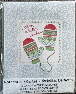 International Greetings  Warm Winter Wishes  Blank Notecards (6 Count) New