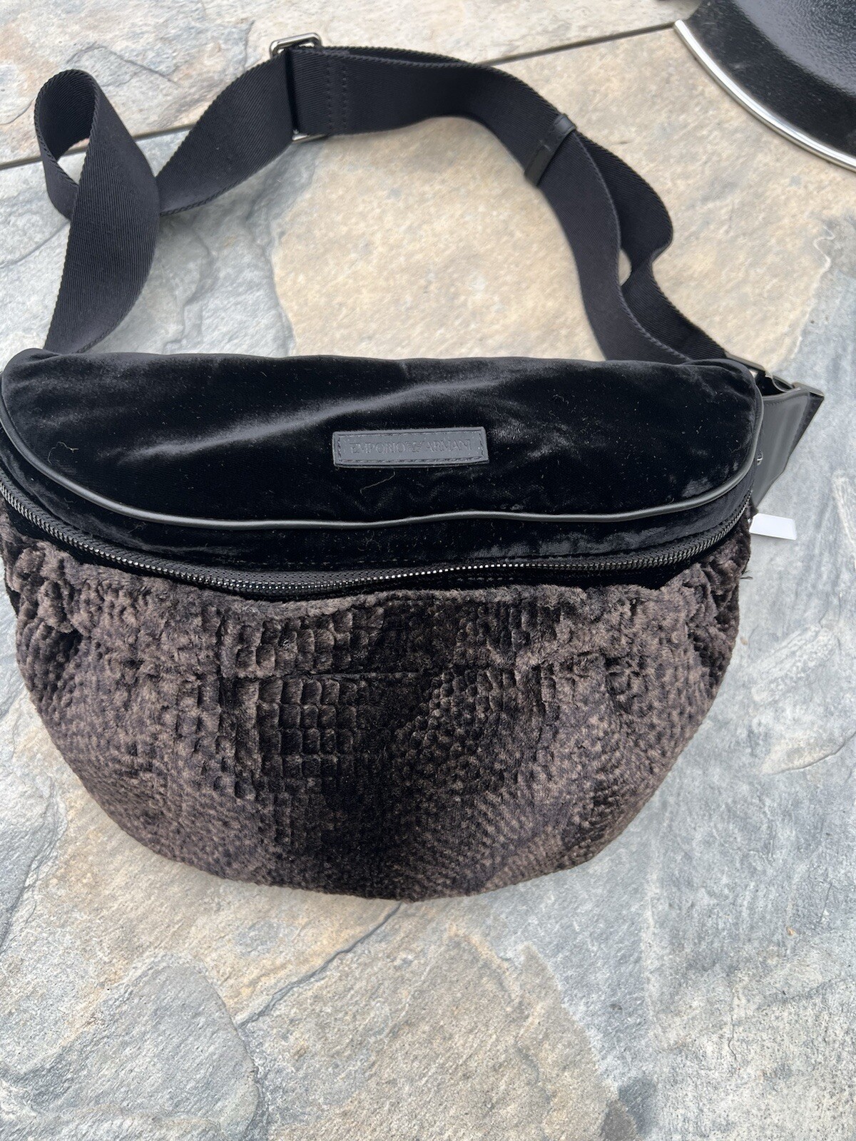 Emporio Armani Medium Crossbody / Bum / Waist Bag Velvet Snake Sold Out NEW