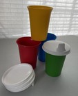 NEW Tupperware 7 oz  Bell Tumblers Set of 4 with Sipper Seals Primary Colors — photo 4