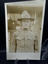 WWI Soldier RPPC ARMY,,  AEF Military Photo, Soldier
