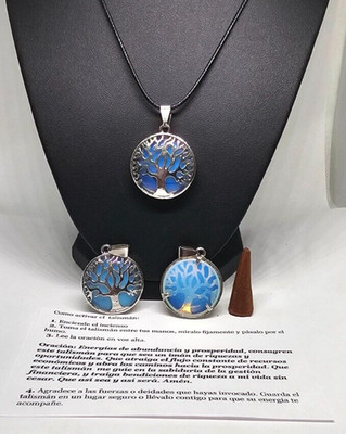 LUNA MAS ARBOL DE LA VIDA COLLAR PARA PROTECCION DINERO BUENA SUERTE EXITO 1PC