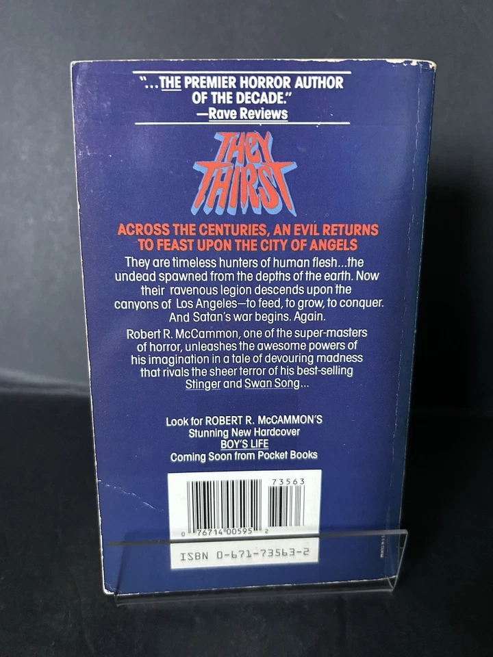 They Thirst Robert McCammon 1988 Pocket Horror Paperbacks From Hell Vintage - Image 2 of 4