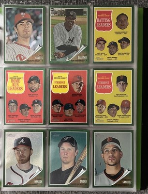 2011 Topps Heritage GREEN REFRACTOR 562 SET C1-C100 & Complete Chrome Set 1-100