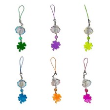 Good Fortune Four Leaf Clovers Wind Chimes Mobile Accessory Clear Color