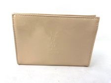 YSL Beaute Pouch Nude Peach Travel Bag Light Tan Toiletry Case New