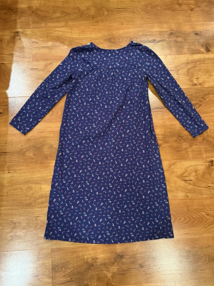 VTG Croft & Barrow Women's Blue Floral Long Sleep Pajama Muumuu Gown Sz M - Image 4 of 4