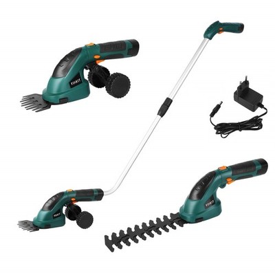 2 in 1 Akku Heckenschere Teleskop Stange Strauchschere Gartenschere Rasenschere
