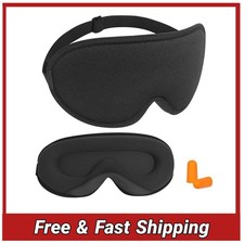 3D Contoured Sleep Mask 99 Blackout Eye Mask Memory Foam Adjustable Strap Kit