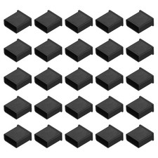 25pcs Laptop USB Port Plugs Covers Caps Dust Protector for USB Male End, Black
