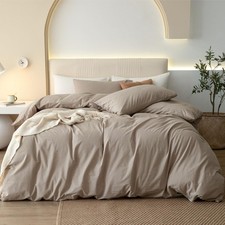 100 Washed Cotton Duvet Cover Set 3 Pieces King, 1 Duvet Cover 104x90 Inches...