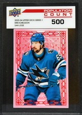 2023-24 UD Series 1 Population Count 500 Erik Karlsson PC-21 San Jose Sharks