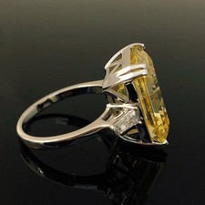 Citrine Ring Sterling Silver Ring, yellow citrine, large Engagement Ring gift