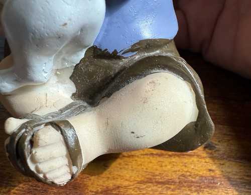 Vtg Tender Times Doe-eyed Child With Dalmatian Puppy Resin Figurine 4.5 Inches - Picture 7 of 8