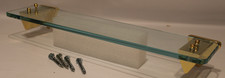 Concinnity 606-18 - 18" x 4" Wide x 3/8" Thick Glass Shelf - Polished Brass