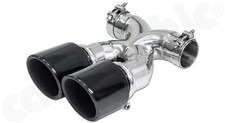 CARGRAPHIC Sport-Endrohr 100mm Schwarz-Glanz Chrom 981 Boxster Cayman Endrohr