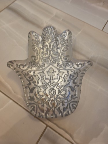 Jewelry Trinket Ring Dish Ceramic Hamsa Evil Eye Hand of Fatima Holder