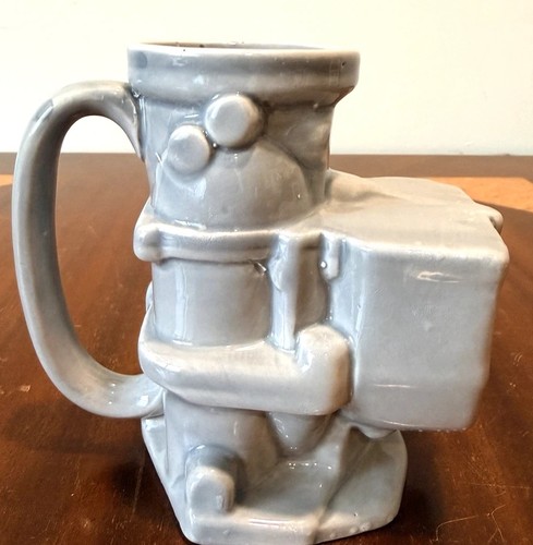 Vintage Gray Ceramic Toilet Shaped Mug - Speedway Novelty Coffee Cup