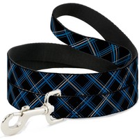 "Dog Leash Plaid Black/Turquoise/Gray Narrow 0.5\" (Us Import)"