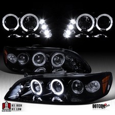 Projector Headlights Fit 1998-2002 Honda Accord Black Smoke Led Halo Lamp 98-02 Projector Headlights Fit 1998-2002 Honda Accord Black Smoke Led Halo Lamp 98-02