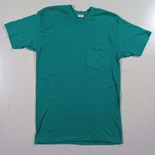 Vtg 1960s 70s McGregor 50/50 Pocket T Shirt Green USA Sz XL Fits Like Med