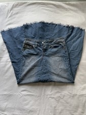 Vintage Denim Flare Blue Medium Women  s Skirt